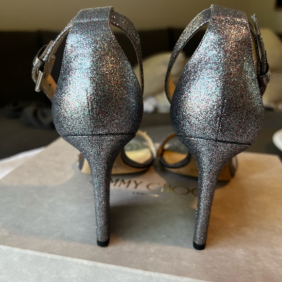 Jimmy Choo ankle strap glitter sandal | Edina 39.5 - Picture 5 of 11